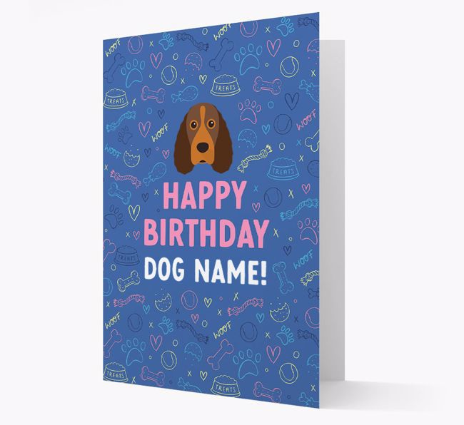 Happy Birthday Treats Pattern: Personalised {breedFullName} Card